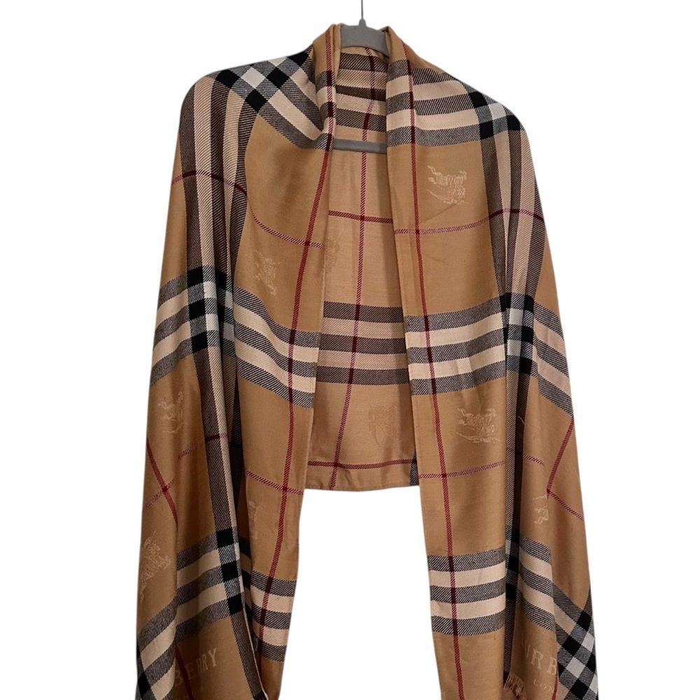 Burberry Cashmere Large Oversized Blanket Wrap Scarf Shawl - Picture 4 of 16